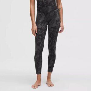 lululemon Align High-Rise Pant 25" - Hidden Heritage Lace Black Multi, Size 4